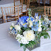 Beautiful Blue Flowers for a Wedding in the Ballroom