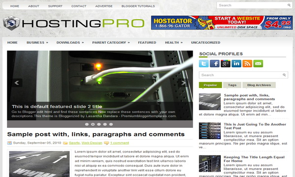 HostingPro 2 Column Blogger Template