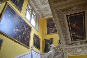 staircase, mythology, platerwork, pictures, murals,Sudbury Hall, photos, photograph, historical properties, BBC Pride and Prejudice film location, National Trust, review, derby, 17th century, inside, outside, visit