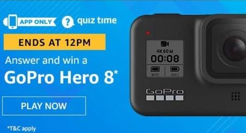 Amazon Quiz Answers Today  23 July 2020 Win GoPro Hero 8