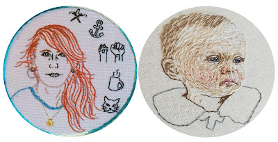 hand embroidery Child Face And self-portrait Sample
