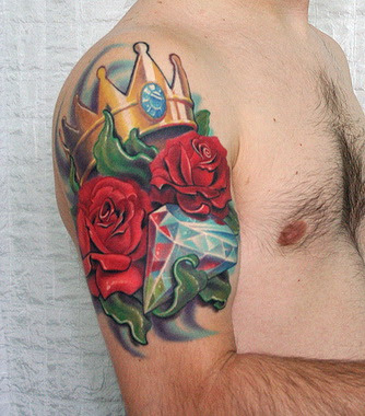 Rose Tattoos for Men on Shoulder