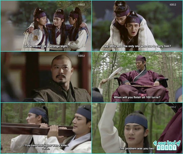 for breaking the curfew the 5 hwarang got a punishment next morning - Hwarang: Episode 8