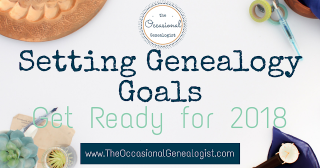 Five easy steps will help you identify and set genealogy goals for your research. If you're short on time, these steps are perfect for you. | The Occasional Genealogist #genealogy #familyhistory #researchplanning