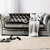 Grey velvet sofa bed