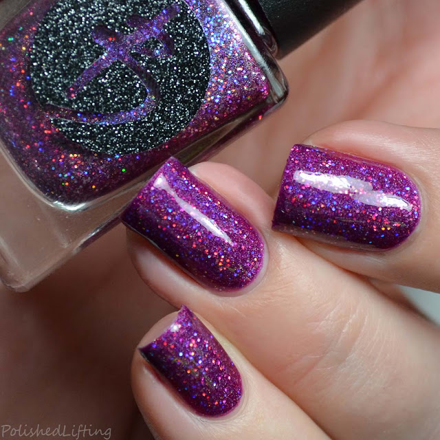 berry holographic nail polish