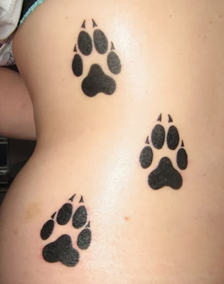 tribal paw tattoo for women