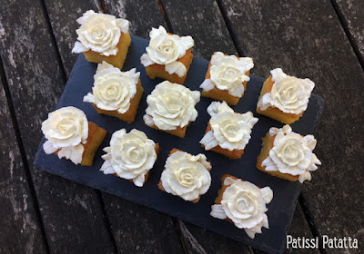 recette de carrés aux 2 citrons, cupcakes carrés au citron, crème au beurre au citron vert, pâtisserie, buttercream, lemon buttercream, buttercream flowers, bouchées aux citrons, patissi-patatta