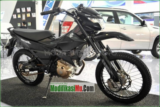 Modifikasi Suzuki Satria F150 Off Road Style Hitam 