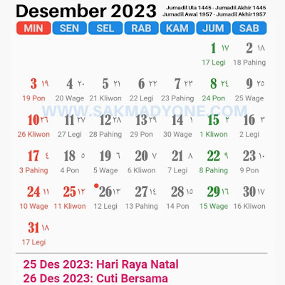 Kalender jawa desember 2023 lengkap