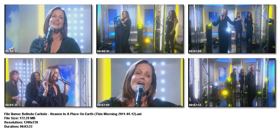 Belinda Carlisle Heaven Is A Place On Earth This Morning 20110512 