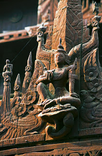 shwe in bin monastery wood art sculpture