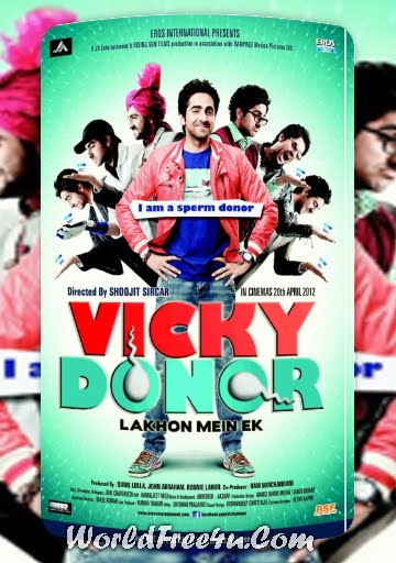 Poster Of Bollywood Movie Vicky Donor (2012) 300MB Compressed Small Size Pc Movie Free Download worldfree4u.com