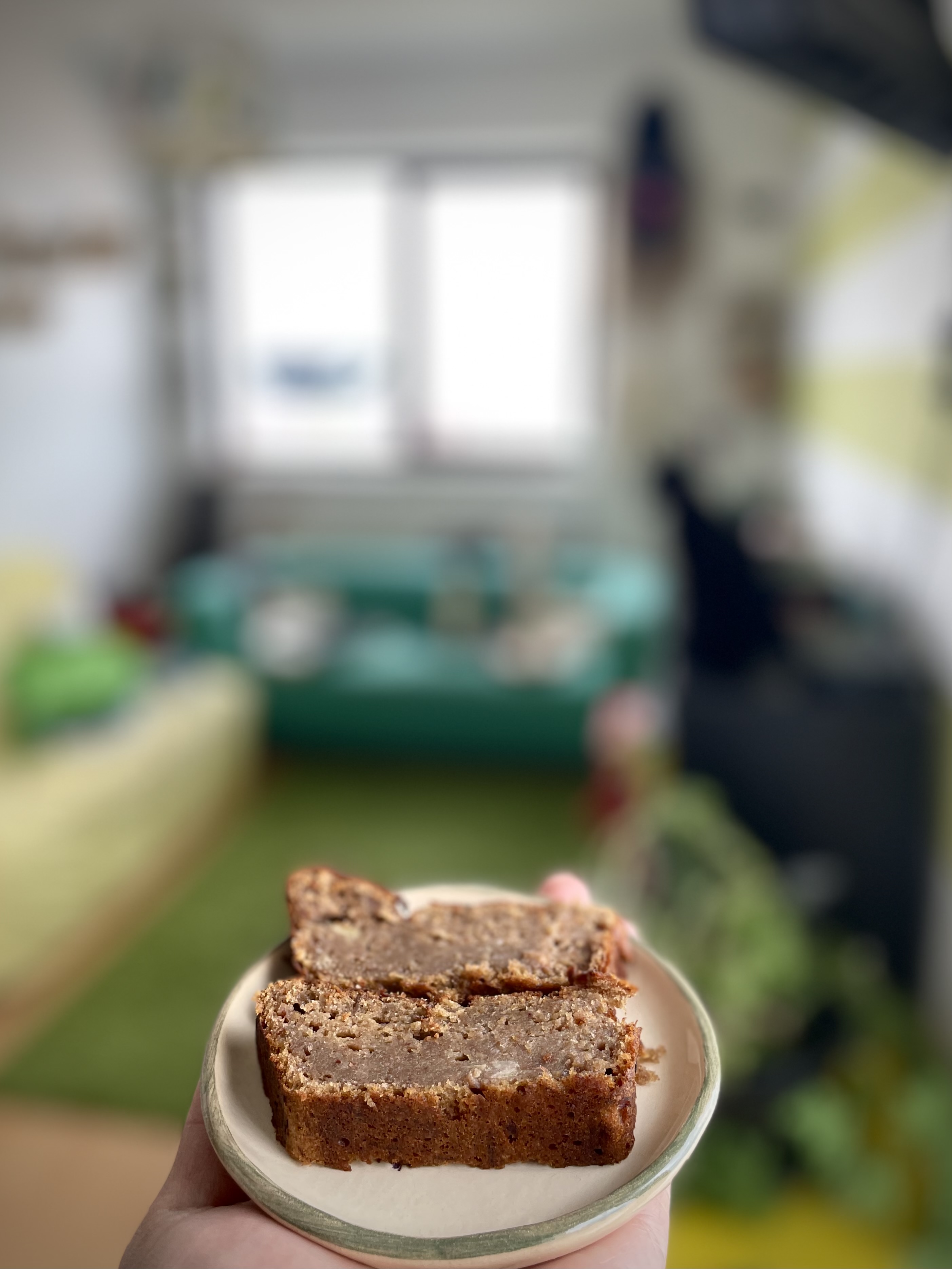 Banana and raspberry pound cake