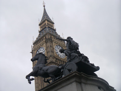 Big Ben and Boudica Chariot Statue, London