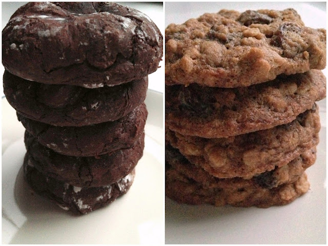 Gluten Free Dark Chocolate Cookies and Oatmeal Raisin Cookies