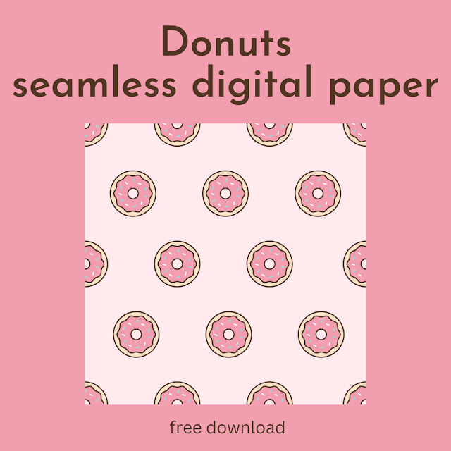 Donuts seamless digital paper - free download