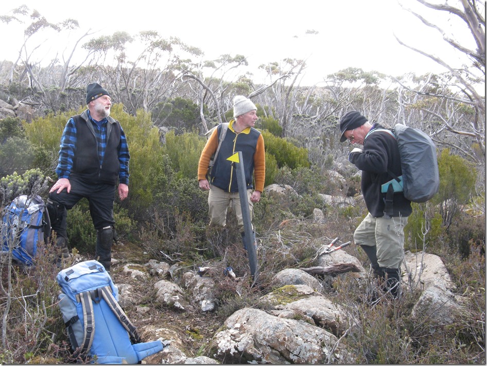 Adrian, Greg and Greg at the Thark Ridge reroute site