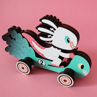 Designer Con 2017 Exclusive Wooper Looper #2 Wood Push Car by Gary Ham x Ink It Labs