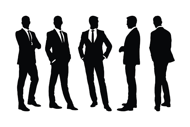 Male employees wearing suits silhouette free download