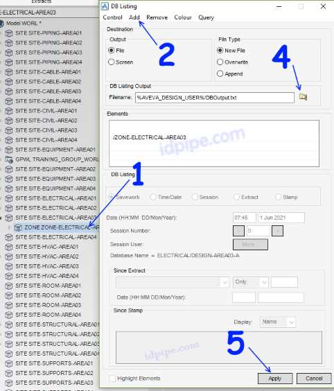 Seting DBlist Backup di E3D