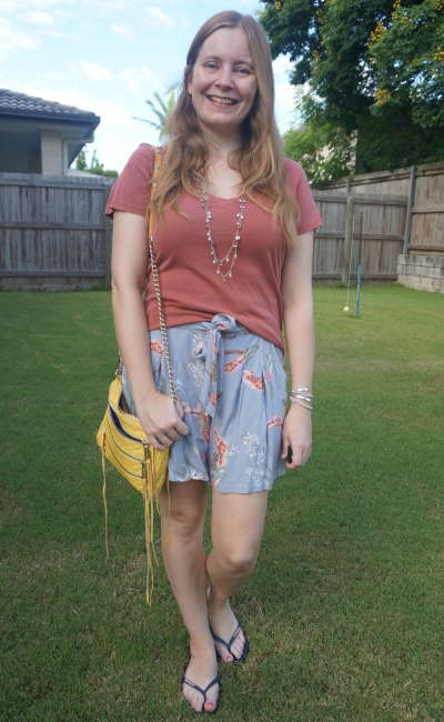 Away From Blue, Aussie Mum Style, Away From The Blue Jeans Rut: Printed  Kmart culottes, Plain Tees and Yellow Crossbody