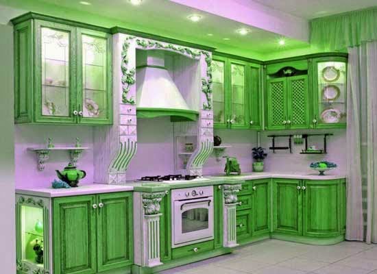 Desain Dapur Minimalis Cantik Berwarna Hijau