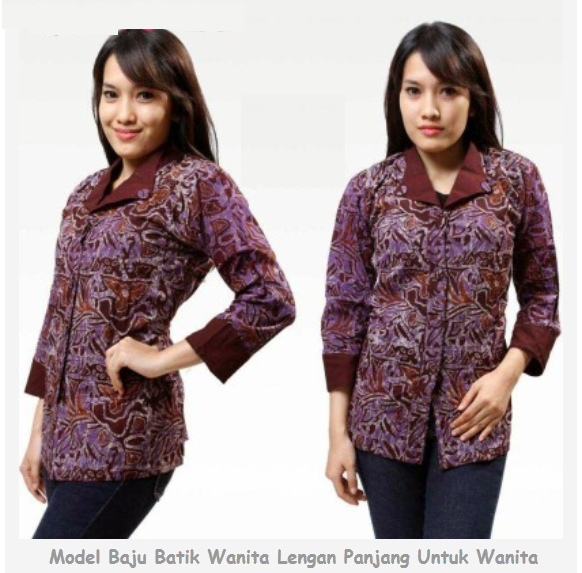  Model  Baju  Batik Wanita Lengan  Panjang Untuk Kerja