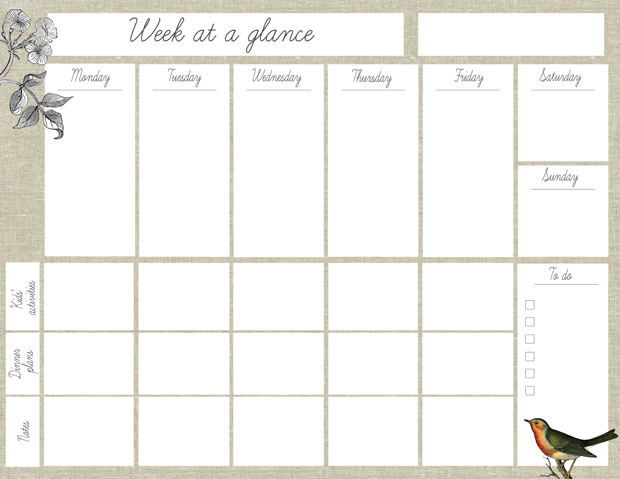 Imprimible Planificador semanal - free printable weekly planner