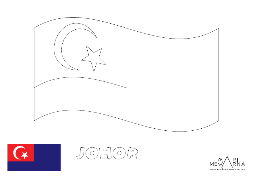 Mari Mewarna Bendera Negeri Johor  Picolour