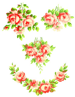 rose flower collage printable clipart images free