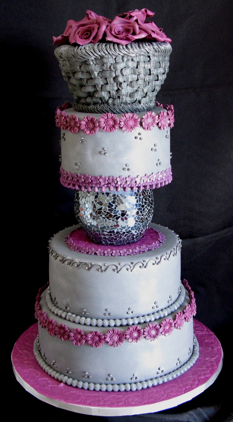 Sugarcraft by Soni Four Layer Wedding  Cake  Basket of 