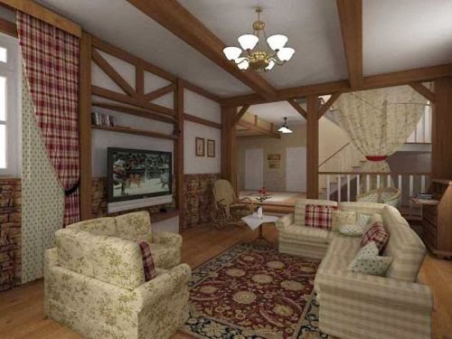  Country  house and cottage  living room  style ideas
