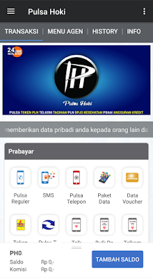 Berhasil login aplikasi pulsa hoki