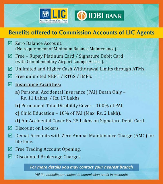 LIC Agents benefits offered by IDBI Bank