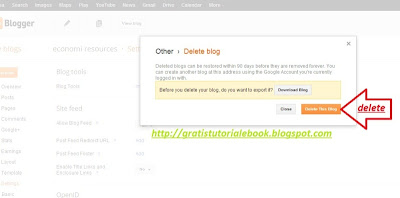 cara menghapus blog sendiri