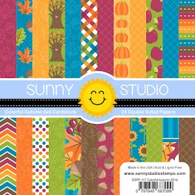 Sunny Studio Stamps: Colorful Autumn Fall Leaves Themed 6x6 Patterned Paper Pack