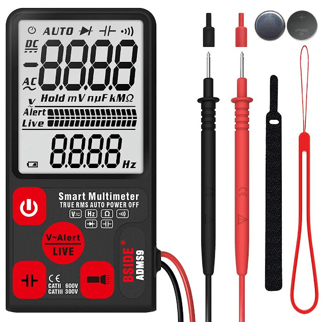 BSIDE ADMS9 Mini Digital Multimeter Voltage Tester Voltmeter Ohm Resistance NCV Continuity Test 