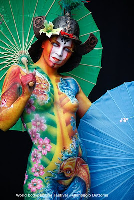 Japanese Geisha Body Painting