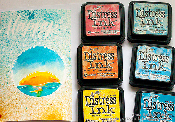 Layers of ink - Mist, ink and splatters tutorial by Anna-Karin Evaldsson