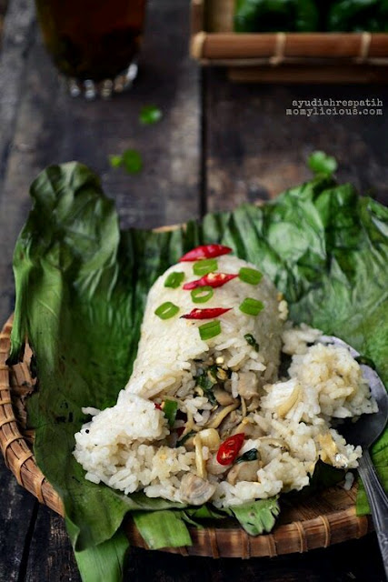 NASI BAKAR ISI TERI DAN JAMUR