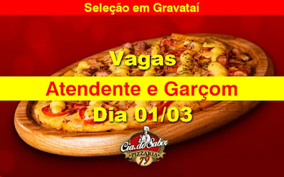 Cia do Sabor seleciona Atendente e Garçom em Gravataí (01/03)