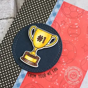 Sunny Studio Stamps: Team Player Number One Fan Tri-Fold Sports Themed Card by Lexa Levana