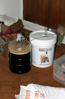 Two fermentors of barleywine fermenting.