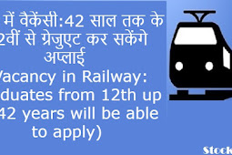 रेलवे में वैकेंसी:42 साल तक के 12वीं से ग्रेजुएट कर सकेंगे अप्लाई (Vacancy in Railway: Graduates from 12th up to 42 years will be able to apply)
