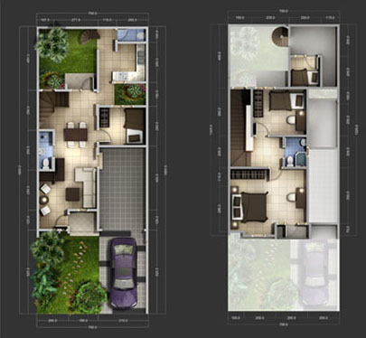 lingkar warna: 2 denah rumah minimalis ukuran 7x18 meter 4