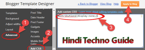 css advace Blog Se Powered by Blogger Ko Remove Kare Template settings