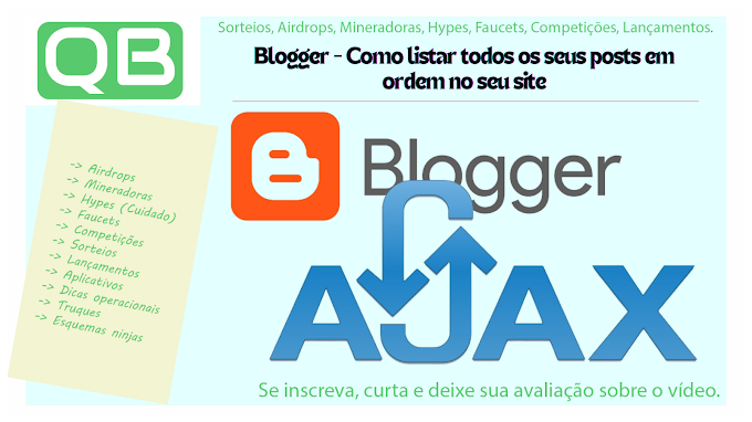 CanalQb - Blogger - Como listar todos os seus posts em ordem no seu site