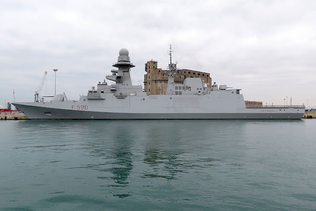 European multi-purpose frigate Carlo Bergamini F 590, port of Livorno