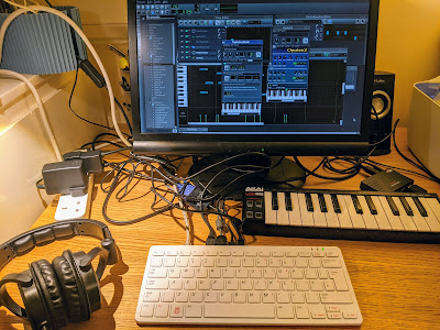 Raspberry Pi 400 in home studio setup